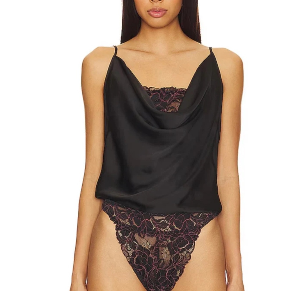 Free People Black Lace Bodysuit